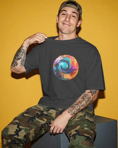 Vibrant Modern Art Streetwear Unisex Oversized Classic T-Shirt