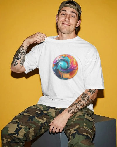 Vibrant Modern Art Streetwear Unisex Oversized Classic T-Shirt
